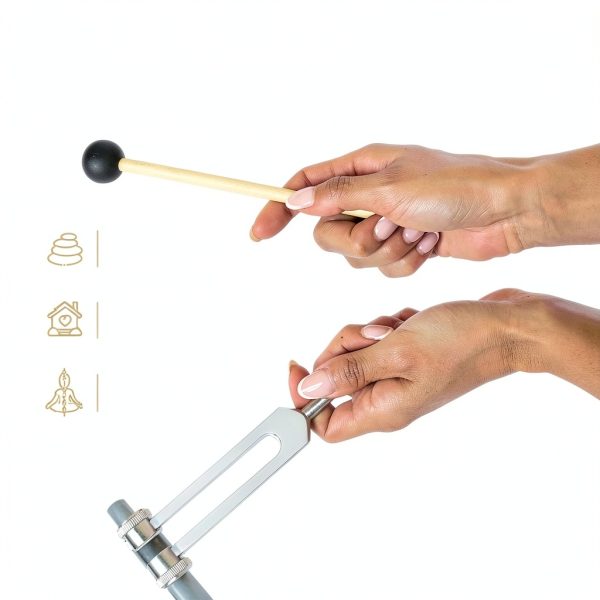 SonicWell TF2 Silver Aluminum Tuning Fork Set 3-Fork Healing Kit-3