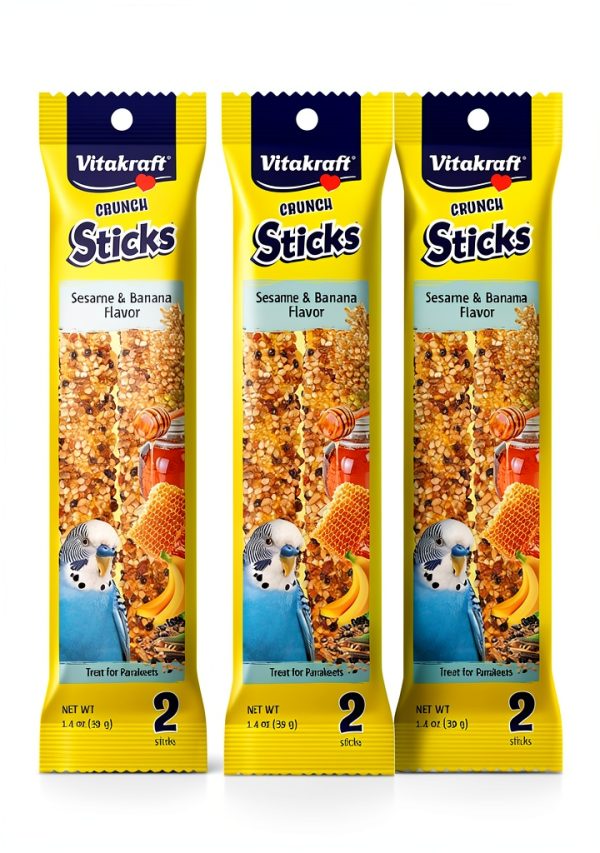 Vitakraft Banana Sticks Parakeet Treat 3 Pack 2 Sticks Each-0