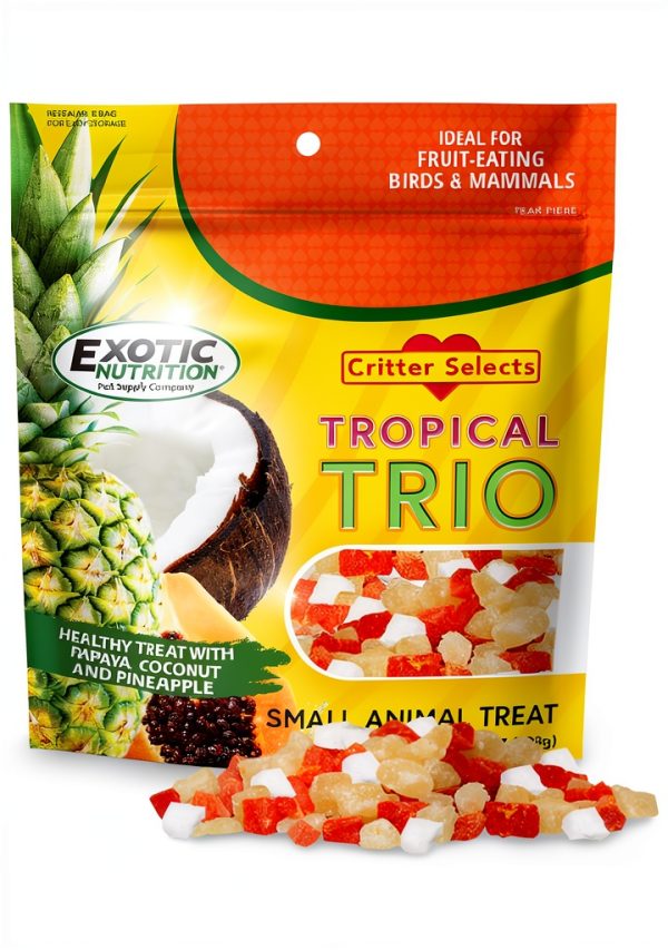 Tropical Trio Mixed Dried Fruit Treat for Small Pets by Exotic-0