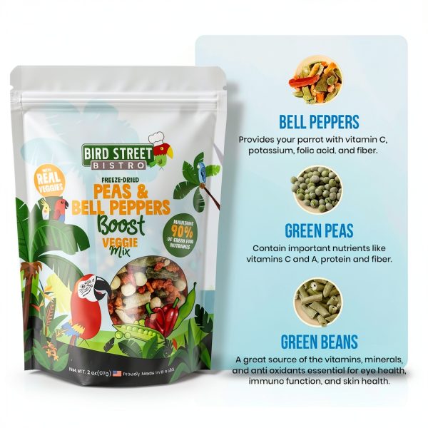 Bird Street Bistro Parrot Food 2oz Organic Grains Non‑GMO Fruits-2