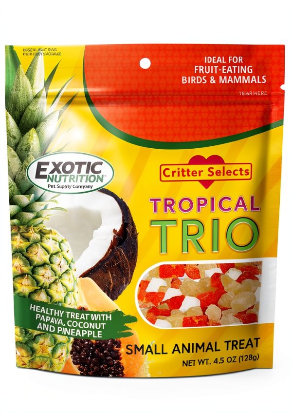 Tropical Trio Mixed Dried Fruit Treat for Small Pets by Exotic-1
