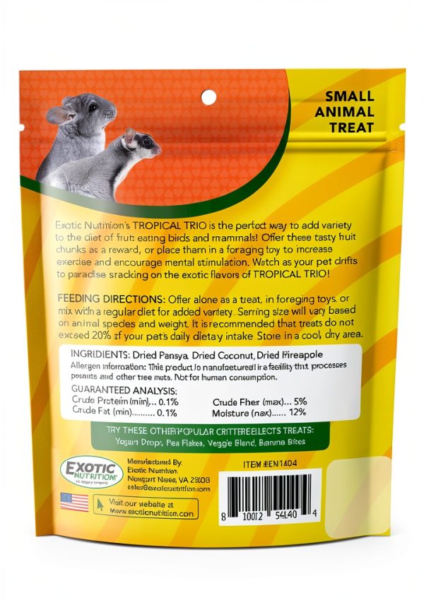 Tropical Trio Mixed Dried Fruit Treat for Small Pets by Exotic-3